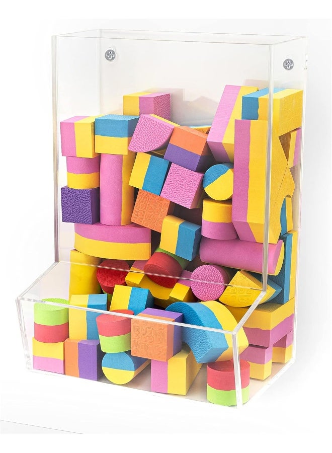 SimplyImagine Hanging Acrylic Toy Dispensers (Single Divided) - Playroom Storage Acrylic Bin - Wall Toy Storage - Wall Bin for Playroom Organization And Storage - Image 1